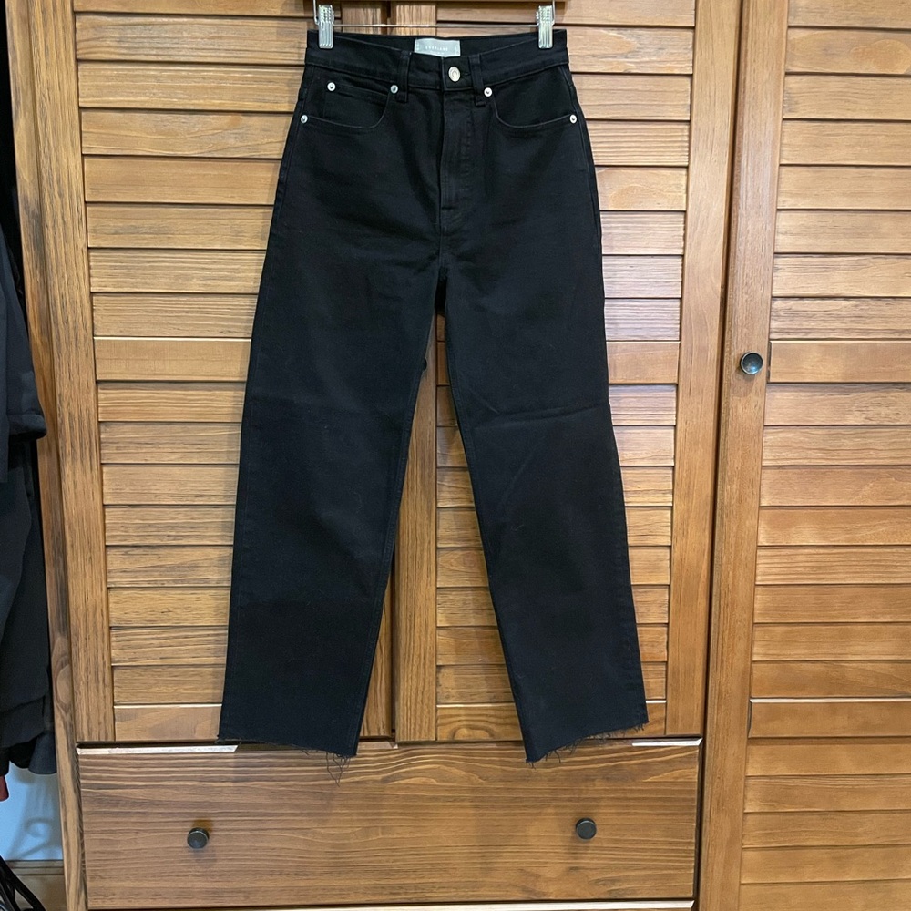 Everlane Black Straight-Leg Jeans High-Rise